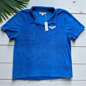 Outerknown Sunny Side Blue Terry Cloth Polo Shirt – Organic Cotton, USA, NWT